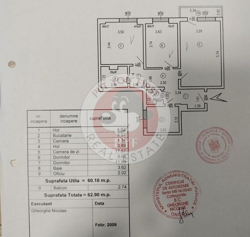 Parc Dr Taberei | Apartament 3 camere | 63mp | decomandat | B8478